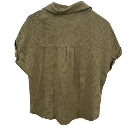 GREATHE Women's Olive Green Cotton Button Down Shirt Size L - Picture 3 of 11